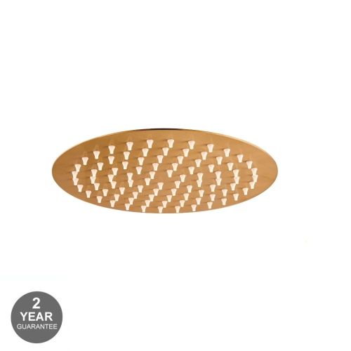 Noveua Islington 200mm Ultra Thin Round Shower Head Brushed Brass