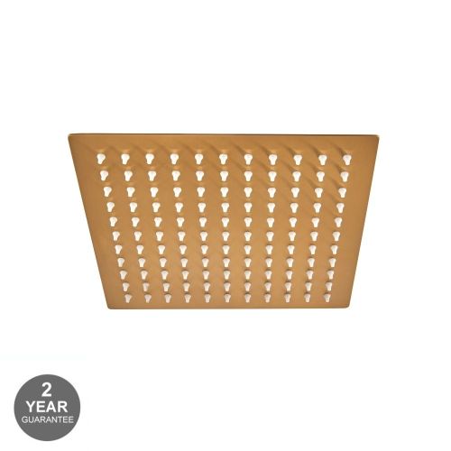 Noveua Mayfair 200mm Ultra Thin Square Shower Head Brushed Brass