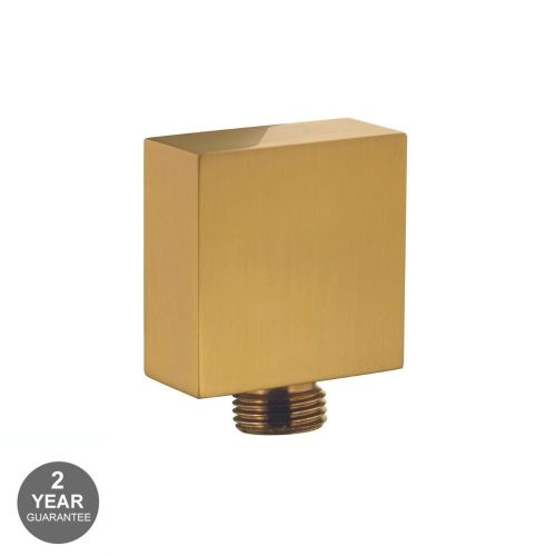 Noveua Square Outlet Elbow Brushed Brass