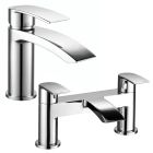 Noveua Aldgate Mono Basin Mixer with Click Clack Waste & Bath Filler Tap Set