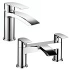 Noveua Aldgate Mini Mono Basin Mixer with Click Clack Waste & Bath Filler Tap Set