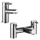 Noveua Clapham Mini Mono Basin Mixer with Click Clack Waste & Bath Filler Tap Set
