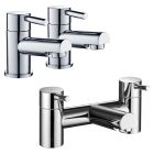 Noveua Clapham Pair of Basin Taps & Bath Filler Tap Set