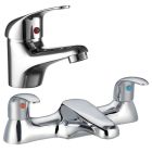 Noveua Marylebone Mini Mono Basin Mixer with Click Clack Waste & Bath Filler Tap Set