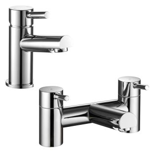 Noveua Clapham Mini Mono Basin Mixer with Click Clack Waste & Bath Filler Tap Set