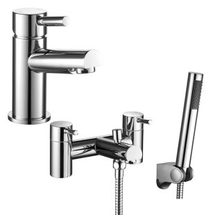 Noveua Clapham Mono Basin Mixer with Click Clack Waste & Bath Shower Mixer Tap Set