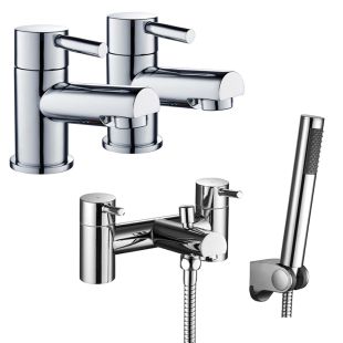 Noveua Clapham Pair of Basin Taps & Bath Shower Mixer Tap Set