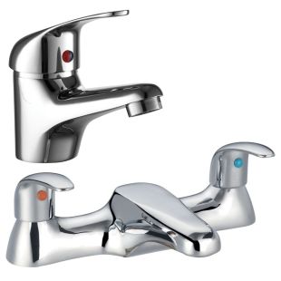 Noveua Marylebone Mono Basin Mixer with Click Clack Waste & Bath Filler Tap Set